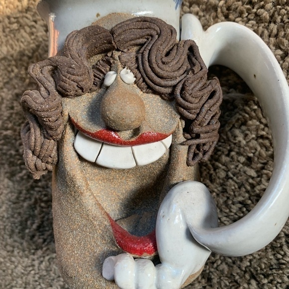 Stoneware “Funny Face” Lady Mug by HM - Picture 1 of 5